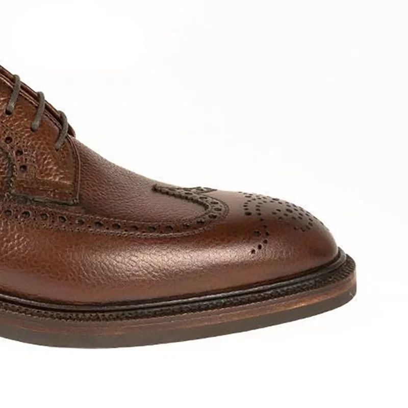 Derby Brogue Bruidegom Designer Jurk Beste Heren Schoenen Echt Leer Originele Handgemaakte Zakelijke Voor - Bruin