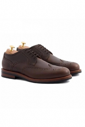 Derby Brogue Stijl Jurk Feest Formele Schoenen Originele Zakelijke Ontwerper Echt Leer Beste Handgemaakte Voor Mannen