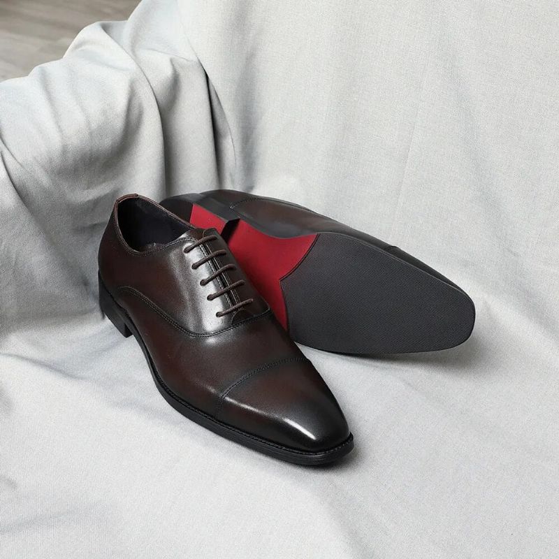 Italiaanse Luxe Hoogwaardige Elegante Mannelijke Natuurlijke Zakelijke Formele Stevige Oxfords Schoenen - Zwart