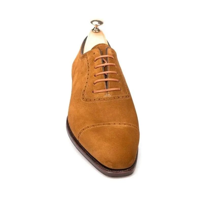 Oxford Brogue Mannen Schoenen Jurk Formele Bruiloft Man Schoen Bedrijf Handgemaakte Suède Designer Origineel - Bruin