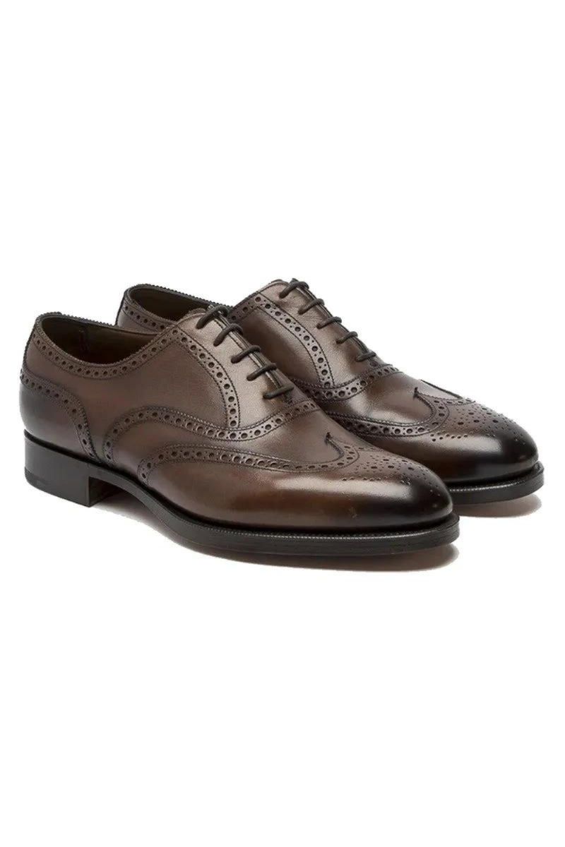 Oxford Brogue Stijl Trouwjurk Formele Beste Schoenen Kantoor Bruidegom Handgemaakte Zakelijke Ontwerper Man