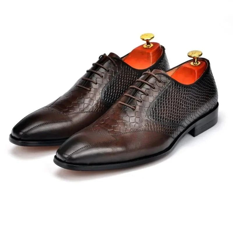 Oxford Herenkleding Schoenen Bruiloft Beste Man Schoen Echt Leer Kantoor Formele Designer Voor Heren - Bruin