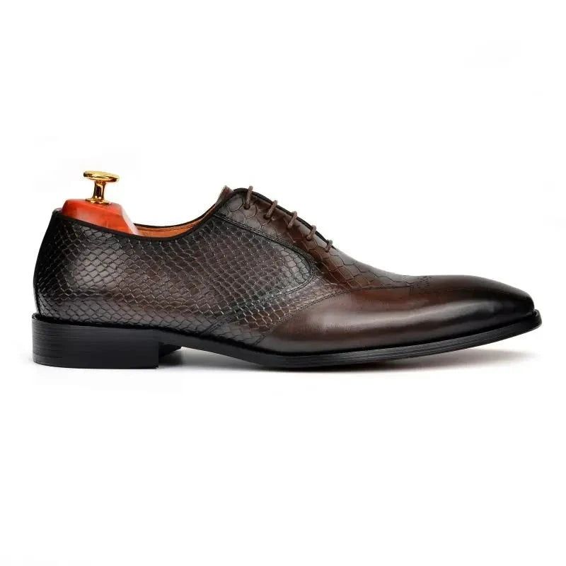 Oxford Herenkleding Schoenen Bruiloft Beste Man Schoen Echt Leer Kantoor Formele Designer Voor Heren - Bruin