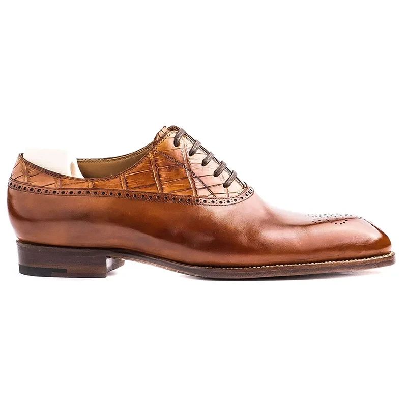 Oxford-jurk Brogue-stijl Herenschoenen Echt Lederen Schoen Beste Formele Originele Zakelijke Designerschoenen - Bruin