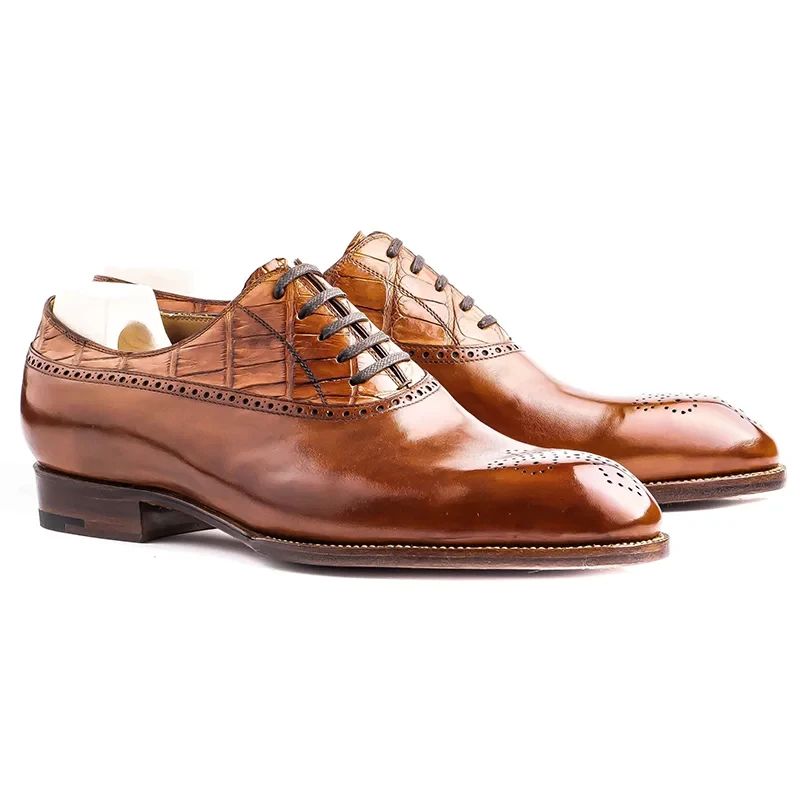 Oxford-jurk Brogue-stijl Herenschoenen Echt Lederen Schoen Beste Formele Originele Zakelijke Designerschoenen - Bruin