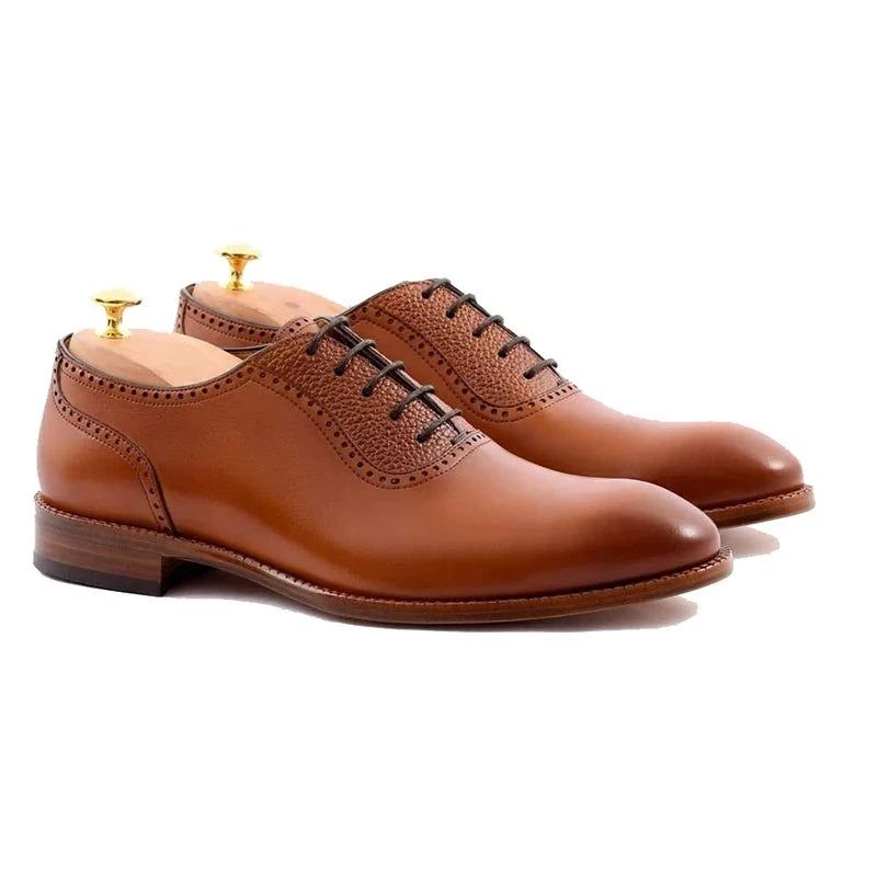 Oxford-jurk Herenschoenen Business Wedding Office Designer Formele Lederen Handgemaakte Schoenen - Bruin