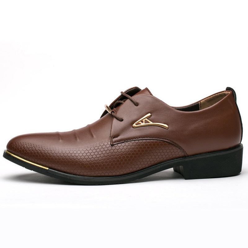 Zakelijke Kleding Herenschoenen Klassieke Leren Herenpakken Schoenen Slip-on Kledingschoen Heren Oxfords - Zwart