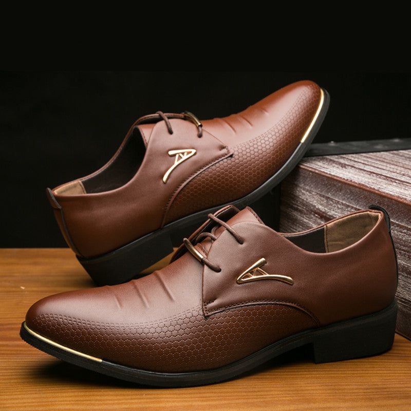 Zakelijke Kleding Herenschoenen Klassieke Leren Herenpakken Schoenen Slip-on Kledingschoen Heren Oxfords - Zwart