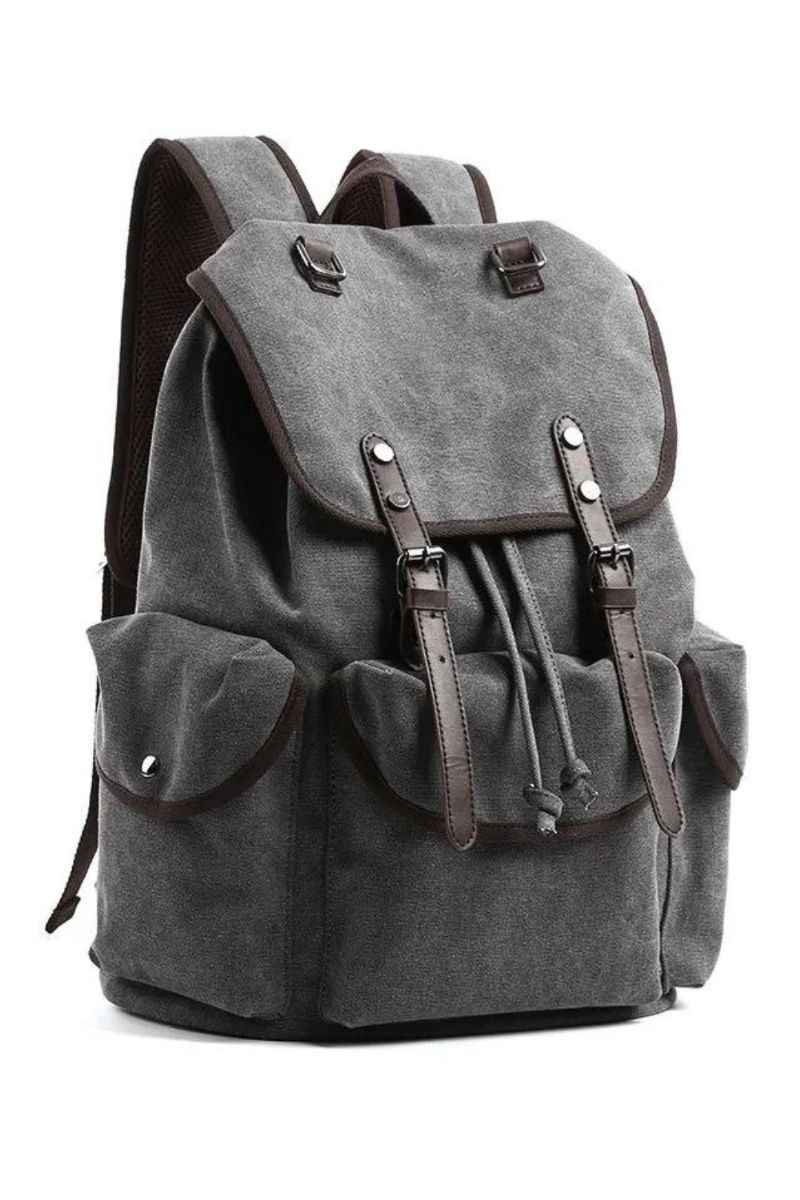 Canvas Vintage Rugzak 30l Grote Reisrugzak Casual Boekentas Voor 15.6 Inch Laptopreizen