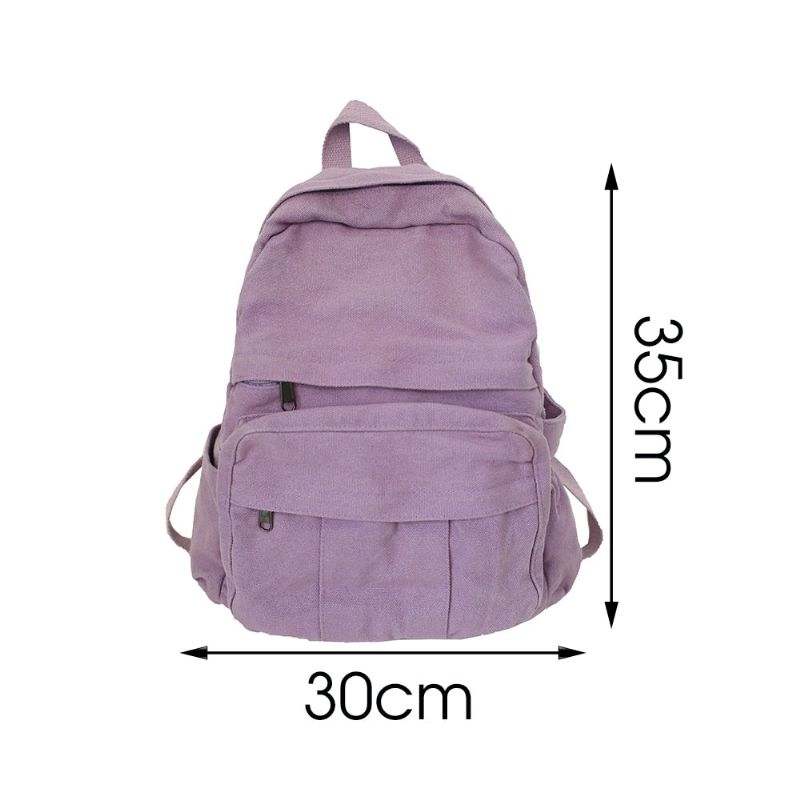 Student Vrouwelijke Katoenen Canvas Rugzak Kawaii Vrouwen Vintage Schooltas Tienermeisje Leuke Rugzakken Mode Dames Luxe Tas Boek - Zwart