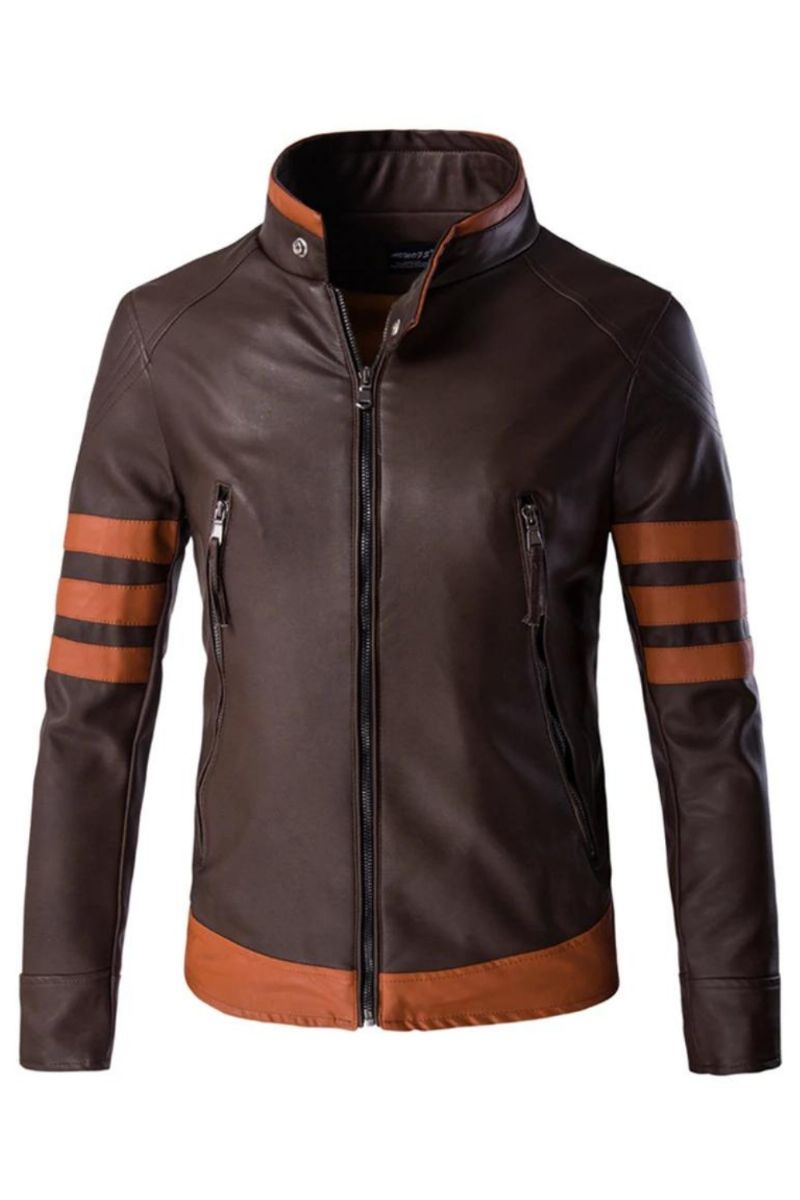 Jas Heren Motorfiets Biker Jas Mannelijke Causale Kunstleer Jas Bovenkleding