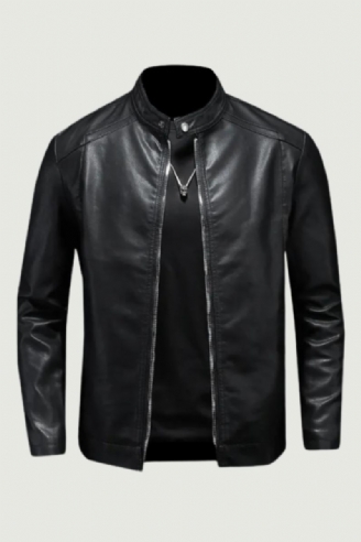 Leren Motorfiets Jassen Heren Business Casual Biker Jas