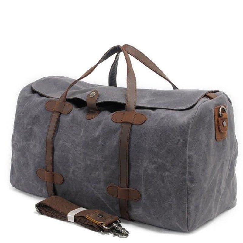 Waterdichte Bagagetas Van Gewaxt Canvas Crossbodytas Met Grote Capaciteit Reisweekendtas Voor Heren Zakenreis Duffel Draagtas - Kaki