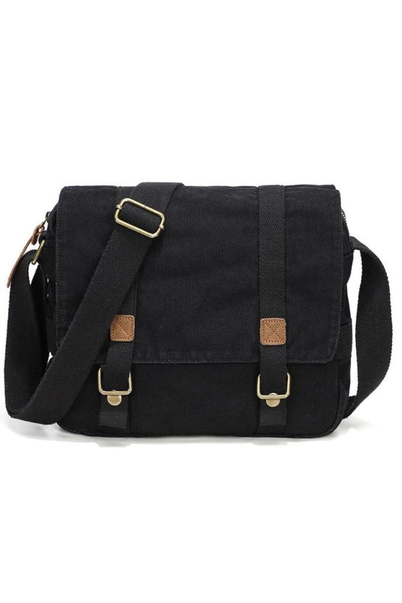 Canvas Tas Retro Schoudertas Trend Casual Handtas Crossbody Tas Voor Heren - Groen