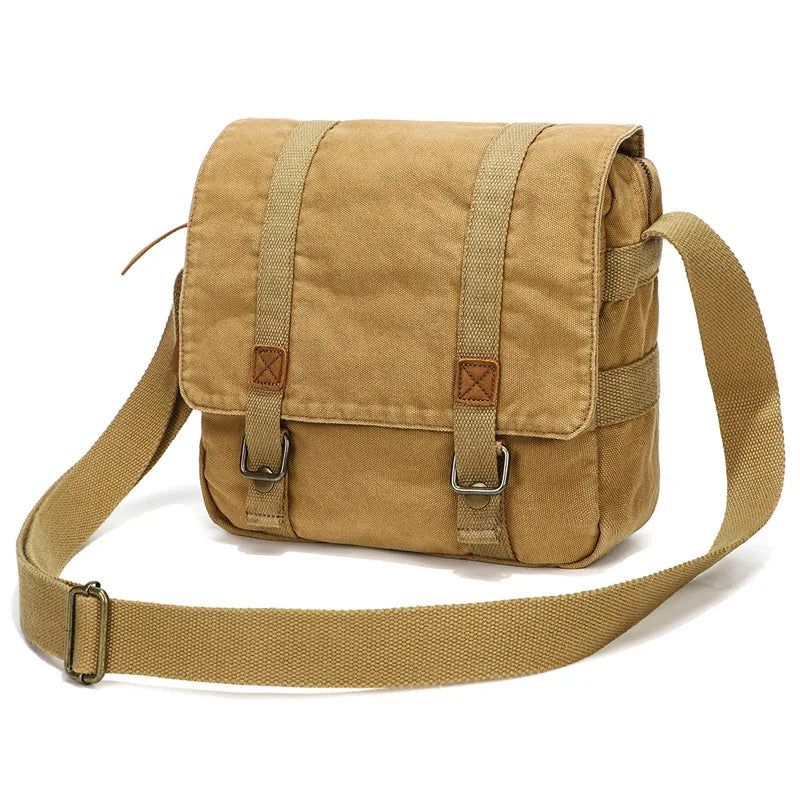 Canvas Tas Retro Schoudertas Trend Casual Handtas Crossbody Tas Voor Heren - Groen