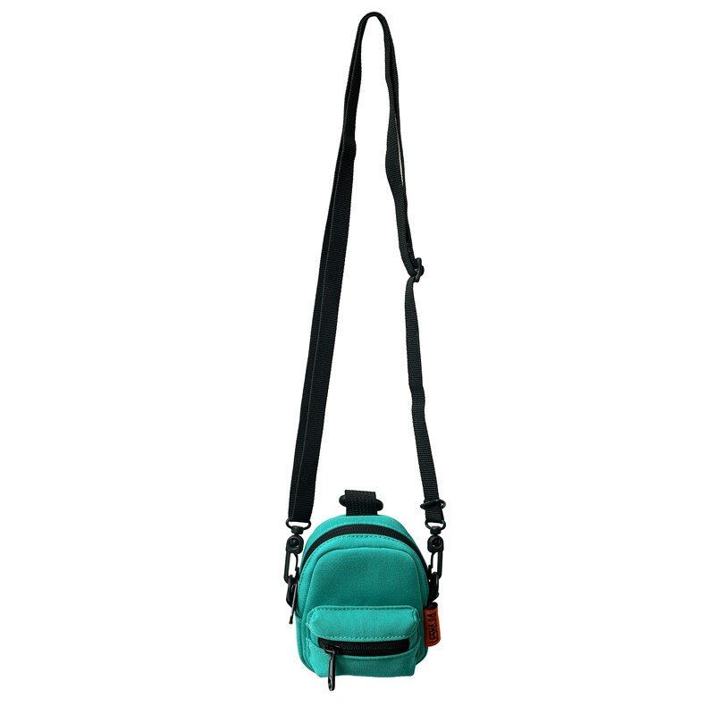 Designer Nylon Crossbody Tas Stevige Kleine Tas Voor Mannelijke Multifunctionele Waterdichte Muntzakken Sleuteletui - Zwart