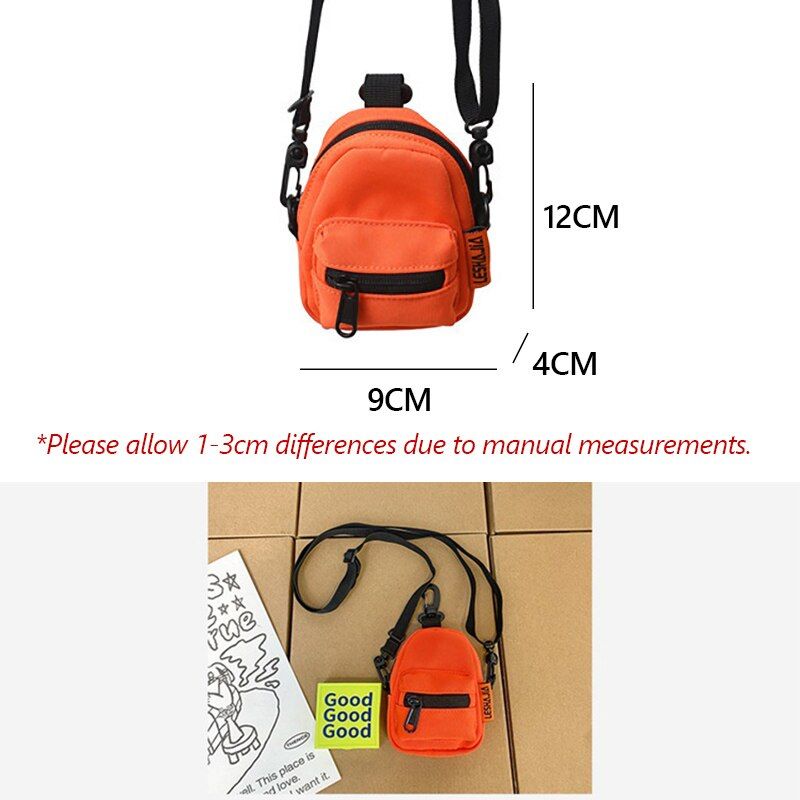 Designer Nylon Crossbody Tas Stevige Kleine Tas Voor Mannelijke Multifunctionele Waterdichte Muntzakken Sleuteletui - Zwart