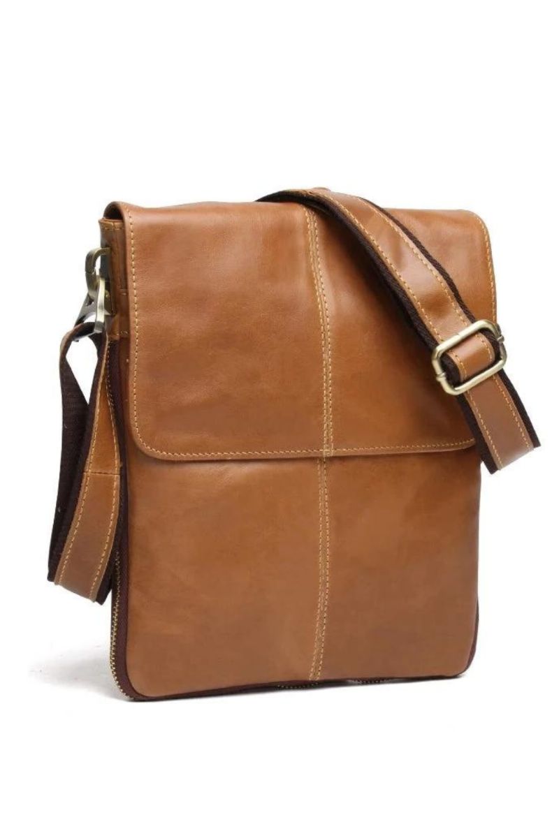 Echt Lederen Herentassen Mannelijke Flaptas Casual Schoudertas Crossbody Tas Handtassen