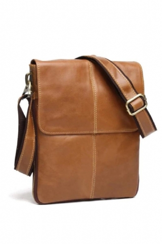 Echt Lederen Herentassen Mannelijke Flaptas Casual Schoudertas Crossbody Tas Handtassen