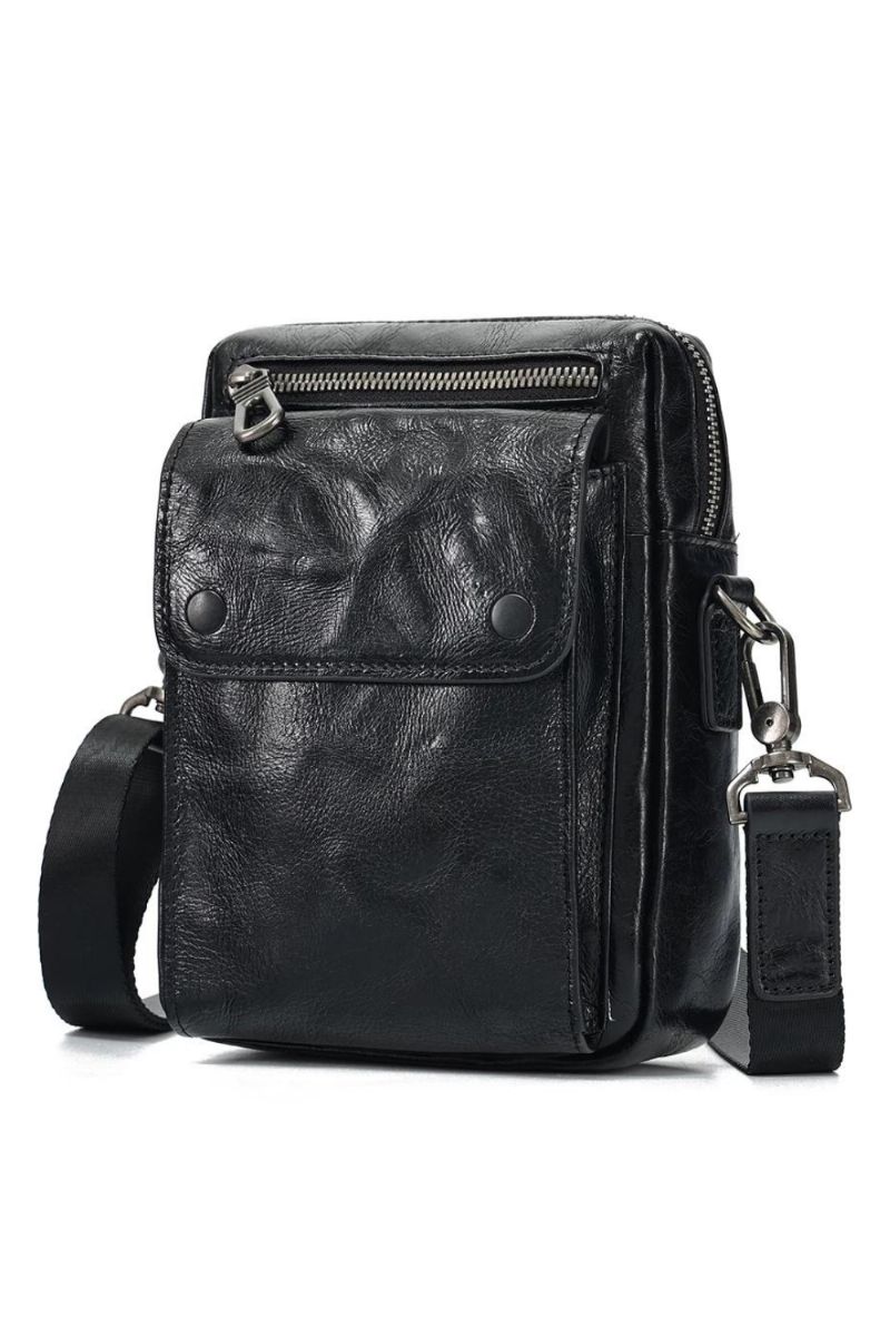 Echt Lederen Schoudertas Voor Heren Messenger Pack Handtas Crossbody Tas Herenportemonnee Sling Satchel Bag Zakenreizen