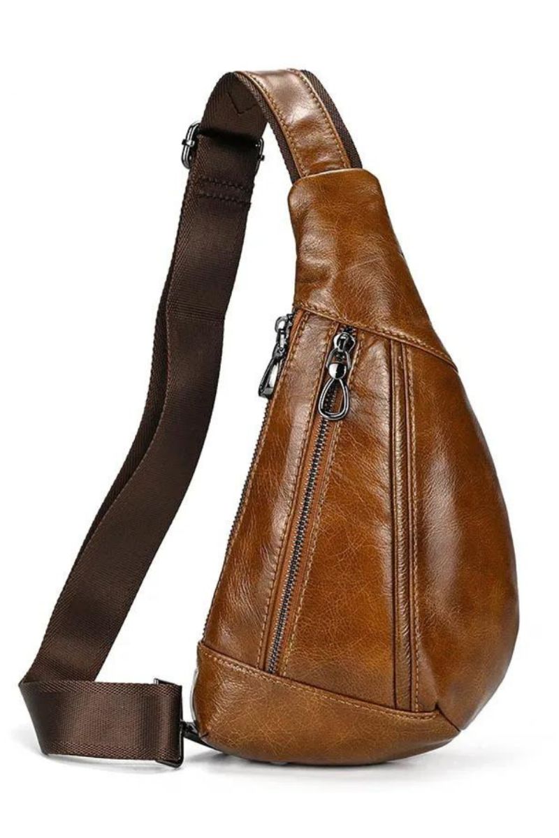 Echt Leer Heren Borsttas Leren Zomer Crossbody Tas Reizen Sling Schoudertassen Rijden Tassen