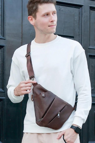 Echt Leer Heren Messenger Bag Casual Crossbody Tas Herenhandtas Borsttas Mannelijke Schoudertas