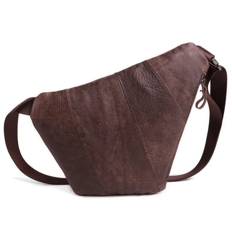 Echt Leer Heren Messenger Bag Casual Crossbody Tas Herenhandtas Borsttas Mannelijke Schoudertas - Zwart