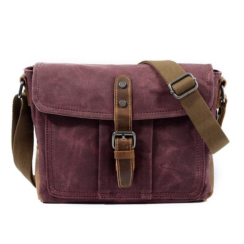 Heren Crossbodytassen Hoge Kwaliteit Vintage Schoudertas Casual Stevige Messenger Bag Waterdichte Schooltassen - Grijsgroen