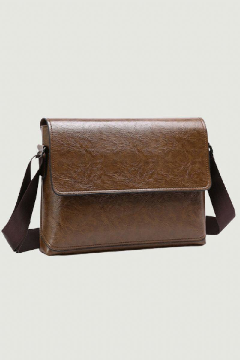 Heren Lederen Handtas Schoudertassen Mannelijk Zakelijk Casual Crossbody Tas Multifunctionele Stevige Messenger Bag Portemonnee