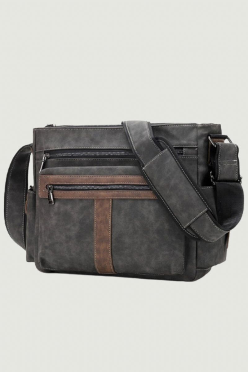 Heren Lederen Schoudertassen Casual Vintage Crossbody Tas Grote Capaciteit Reistassen Messenger Bag Schooltassen