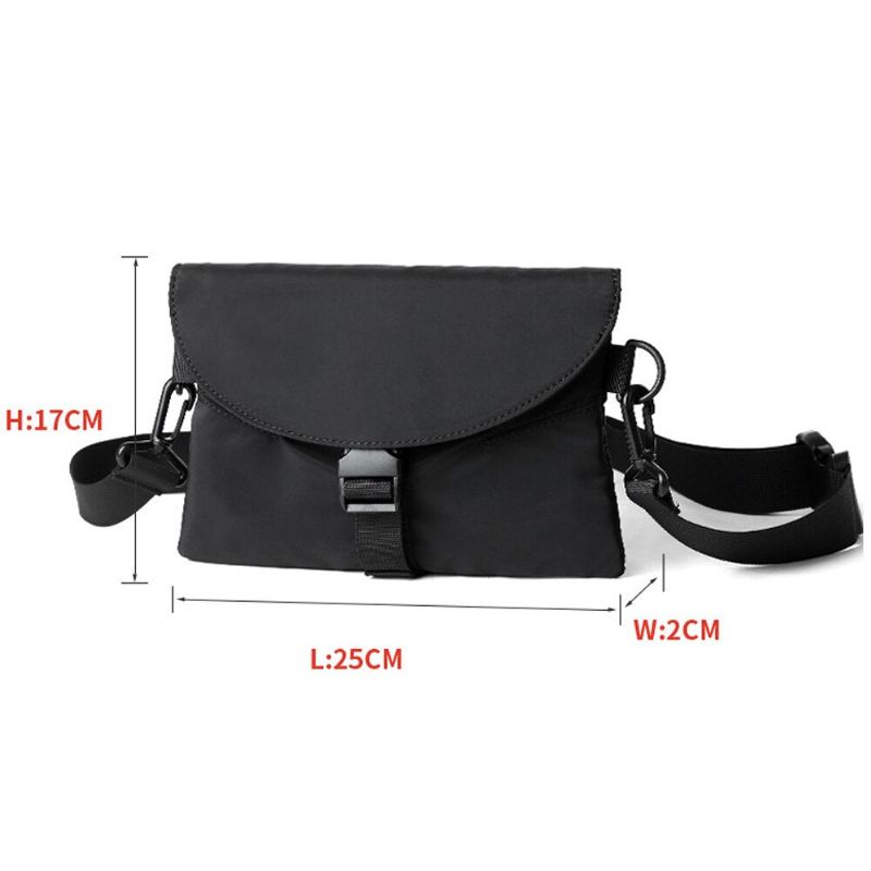 Heren Messenger Bag Oxford Crossbody Tassen Mannelijke Zakelijke Zachte Handtassen Mini Handtas - Zwart