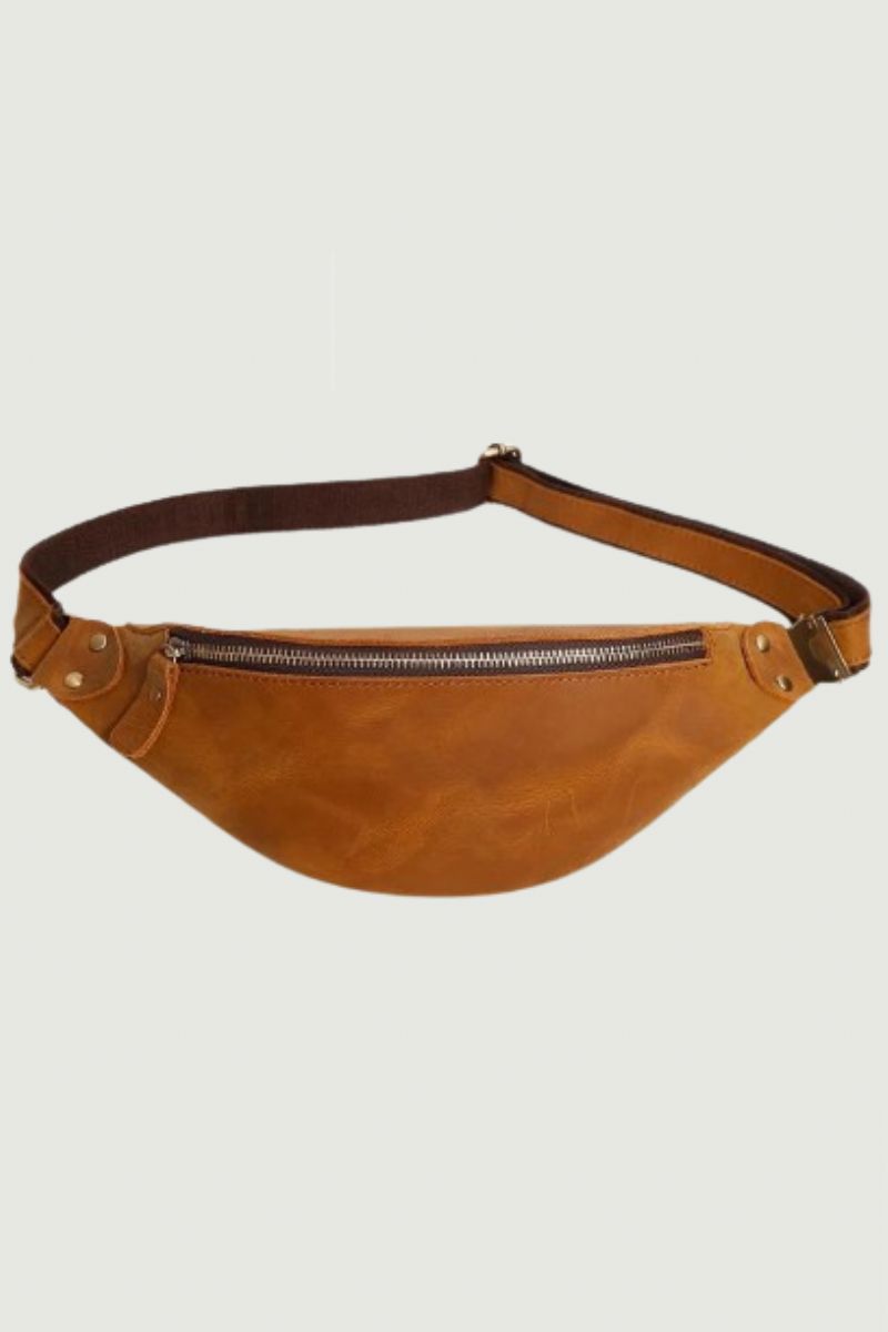 Lederen Herenborsttas Sling-schouderborsttas Case Pouch Kleine Herenriem Heuptas