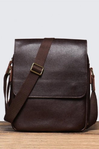 Lederen Schoudertas Voor Heren Vintage Tas Plantaardig Gelooid Leer Crossbody