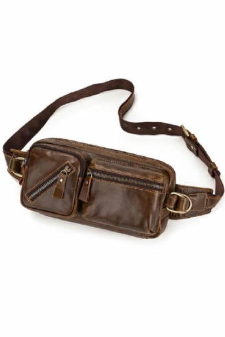 Leren Borsttas Crossbodytas Heuptas Casual Voor Heren