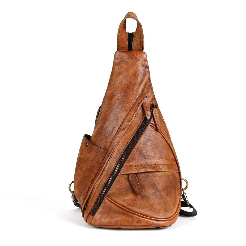 Leren Borsttas Retro Paard Crossbody Tote Schoudertas Tas - Bruin