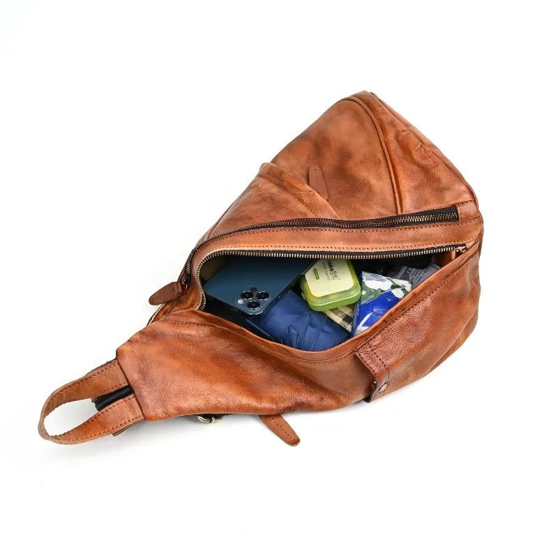 Leren Borsttas Retro Paard Crossbody Tote Schoudertas Tas - Bruin