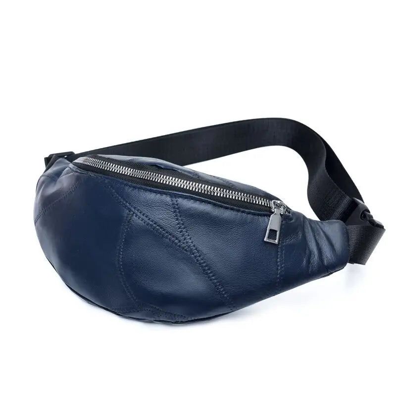 Leren Damestasje Sac Fanny Pack Sac Femme Packs Heuptasje Borsttas - Blauw