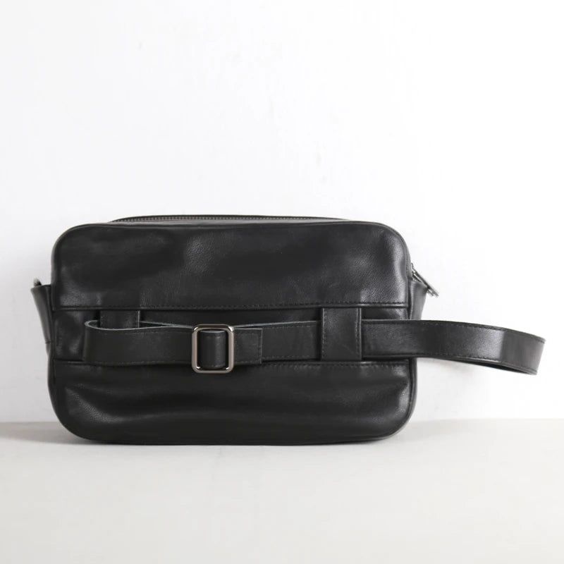 Mannen Boekentassen Lederen Top Casual Mannelijke Opslag Messenger Schoudertas Kleine Crossbody Pack Handtassen - Zwart