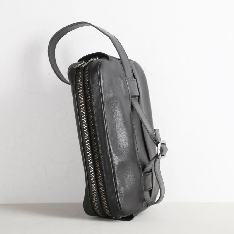 Mannen Boekentassen Lederen Top Casual Mannelijke Opslag Messenger Schoudertas Kleine Crossbody Pack Handtassen - Zwart