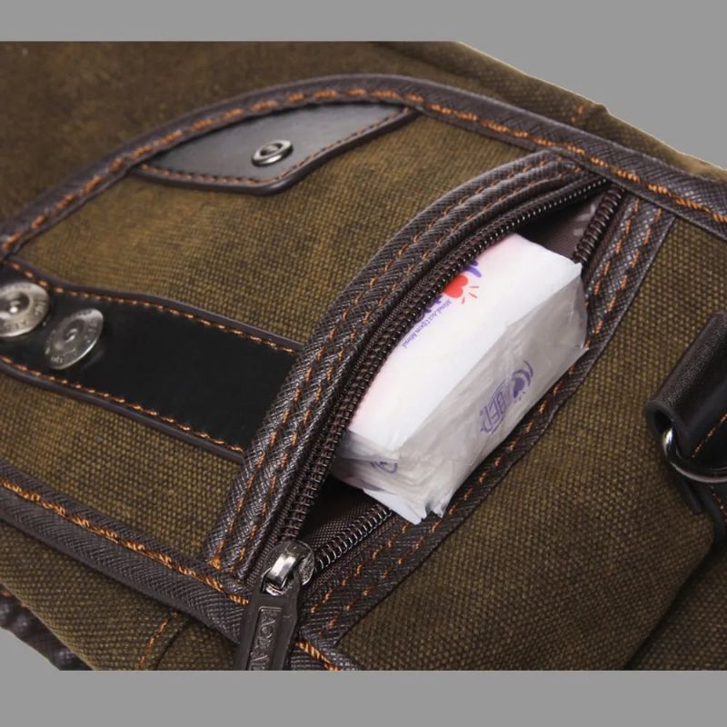 Mannen Taille Heuptasje Drop Leg Dijzak Motorrijder Nylon Canvas Militair/aanval Mannelijke Cross Body Heupriem Heuptassen - Zwart