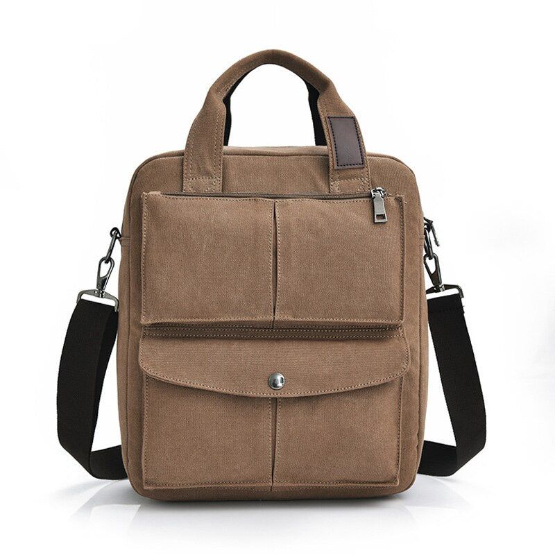 Mannen Vintage Canvas Messenger Bags Heren Crossbody Schoudertas Effen Mannelijke Handtas Designer - Donkergrijs