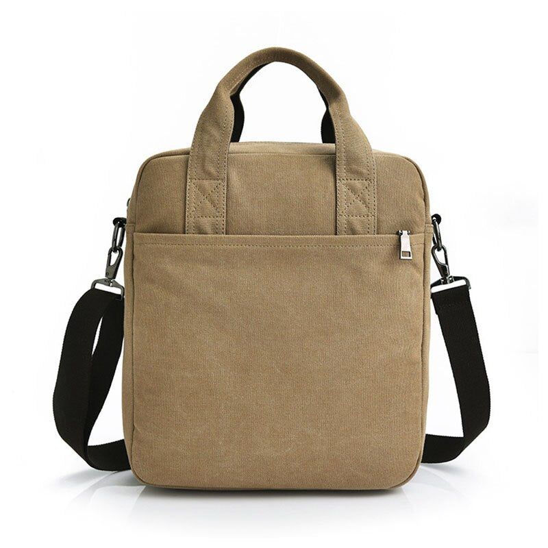 Mannen Vintage Canvas Messenger Bags Heren Crossbody Schoudertas Effen Mannelijke Handtas Designer - Donkergrijs