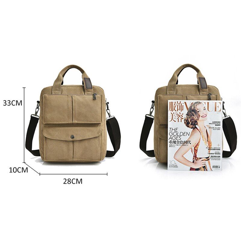 Mannen Vintage Canvas Messenger Bags Heren Crossbody Schoudertas Effen Mannelijke Handtas Designer - Donkergrijs