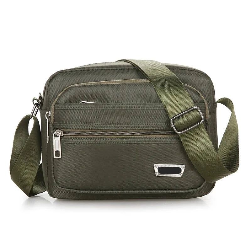 Messenger Bag Voor Heren Mini Zakelijke Schoudertassen Casual Cross Body Bags Multilayer - Zwart