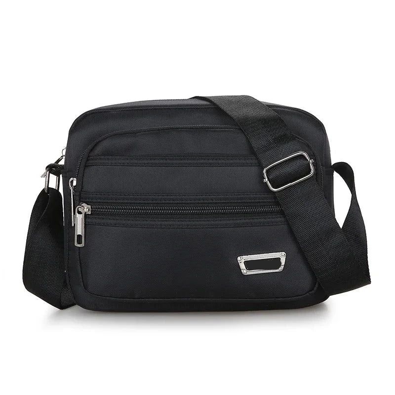 Messenger Bag Voor Heren Mini Zakelijke Schoudertassen Casual Cross Body Bags Multilayer - Zwart