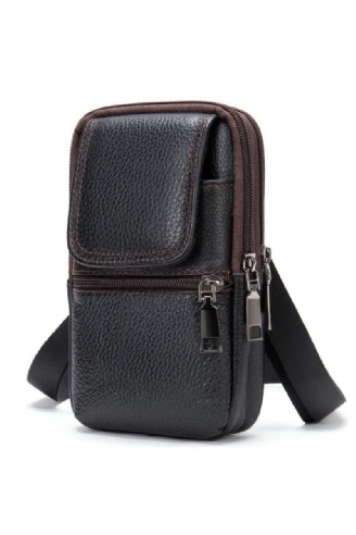 Mini-heuptas Van Echt Leer Voor Heren Crossbody