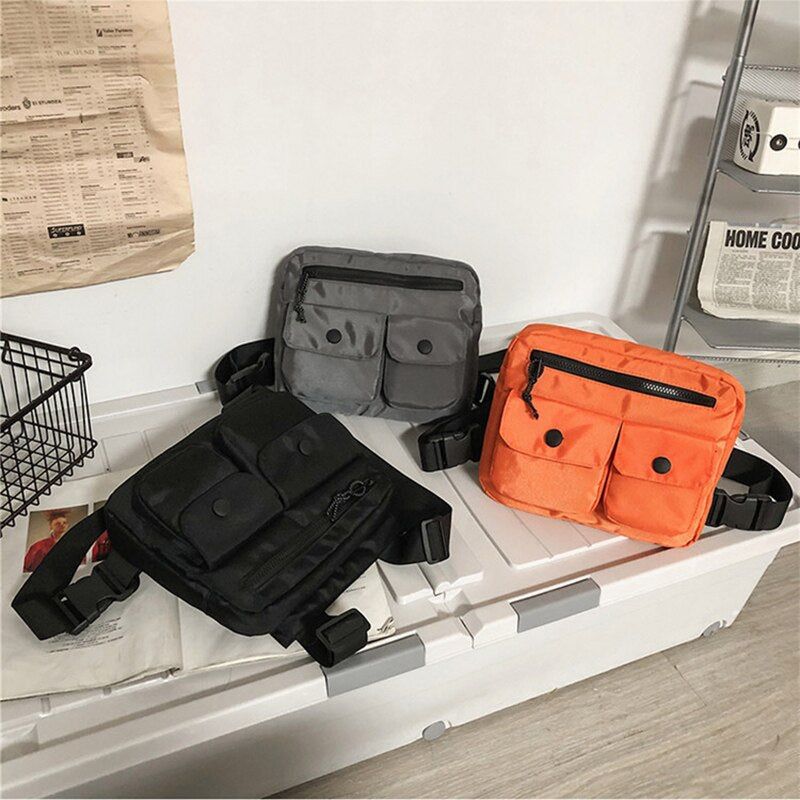 Outdoor Sport Borsttas Waterdichte Stevige Tas Vintage Multifunctionele Fietstassen Voor Mannen Nieuwe Casual Tassen - Zwart