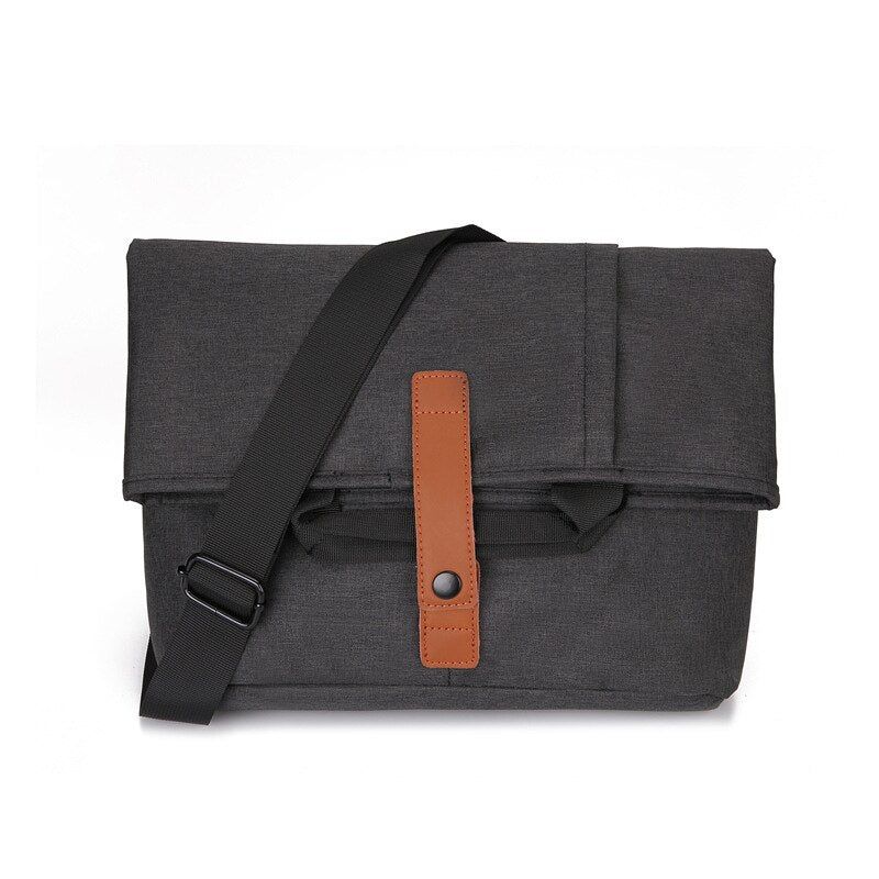 Schoudertassen Voor Heren Canvas Messenger Bags Vintage Waterdichte Tassen - Zwart