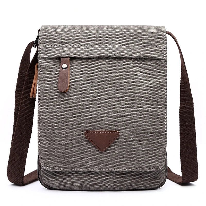 Stevige Messenger Crossbody-tassen Van Sterke Stof In Vintage-stijl - Grijs