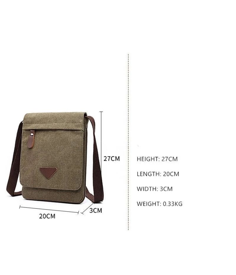 Stevige Messenger Crossbody-tassen Van Sterke Stof In Vintage-stijl - Grijs